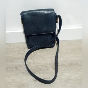 Genuine Leather Navy Blue With Gold Hardware Purse